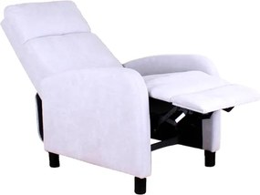 Poltrona relax Comoda sistema recliner manuale in tessuto Grigio