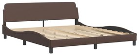 Letto con materasso marrone 180x200cm in similpelle