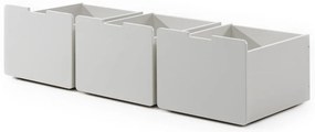 Cassetti bianchi sotto il letto dei bambini 3 pezzi Pino - Vipack