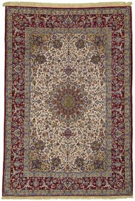 Isfahan Tappeto 160 x 230 Beige (Iran) Annodato A Mano