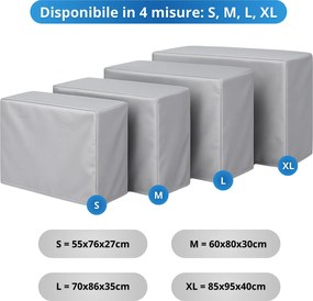 Copri Condizionatore da Esterno Impermeabile Taglia L in PVC Finitura Liscia Grigio...