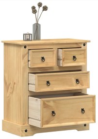Cassettiera Corona 80x43x91 Cm İn Legno Massello Di Pino /
