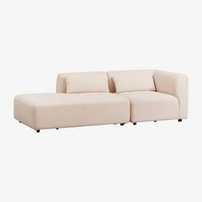 Divano Modulare Angolare In 2 Pezzi Fogler Con Chaise Lounge Sinistra Ciniglia Crema Beige - Sklum