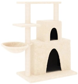 Albero per gatti con tiragraffi in sisal crema 83 cm