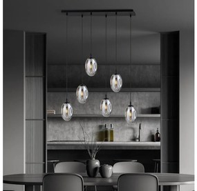 Lampadario a sospensione con filo ASTRAL 6xE14/10W/230V nero/fumé