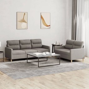 Set Di Divani 2 Pz Con Cuscini Tortora İn Tessuto /