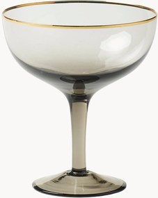 Set di 6 coppe champagne in vetro soffiato Deco