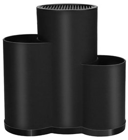 Porta utensili da cucina nero 3 scomparti