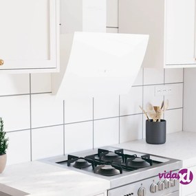 vidaXL Cappa a Parete 60 cm in Acciaio e Vetro Temperato Bianco