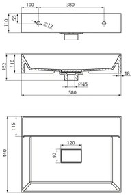 Sapho - Lavabo sospeso GODIVA 58x44 cm marmo/bianco