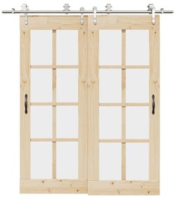 Kit Binari Porta Scorrevole 200 Cm Acciaio Inossidabile Argento /