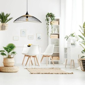 Lampadario Moderno Kasteli nero paralume nero E27 Ø65cm SEYNAVE