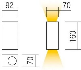 Redo 90152 - Applique da esterno PUNTA 2xGU10/7W/230V IP44