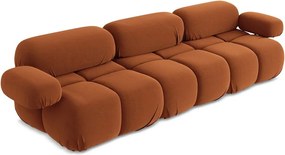 Divano componibile arancione con rivestimento in velluto 285 cm Lokua – Makamii