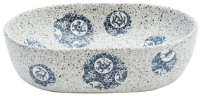 Lavabo da Appoggio Grigio e Blu Ovale 47x33x13 cm Ceramica