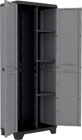 Armadio Portascope da Esterno 3 Ripiani 68x39x173H cm in Plastica Keter Stilo Grigio...