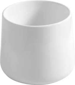 Lavabo da appoggio Counter tondo in ceramica bianco