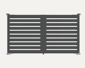 Cancello automatico battente ALBA Maia120-40 in alluminio, apertura centrale, L 350 x H 190 cm, di colore grigio antracite