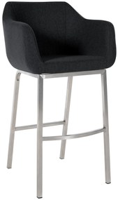 Sgabello Monea Filz Con Struttura A Quattro Piedi / Anthrazit / Edelstahl