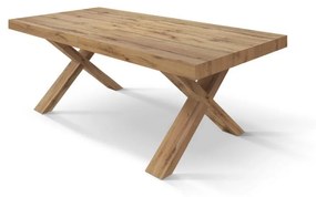 Tavolo allungabile AMALFI in legno effetto rovere rustico e gambe a X, allungabile 180&#215;90 cm &#8211; 260&#215;90 cm