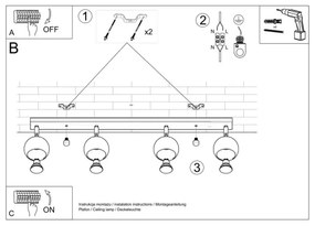 Sollux SL.0441 - Faretto da binario OCULARE 4xGU10/10W/230V