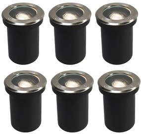 Set di 6 faretti da terra intelligenti orientabili incl. WiFi GU10 - Delux