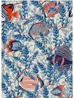 Mindthegap Carta da parati Aquarium - Taupe/ Indigo/ Red