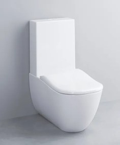 Cielo Fluid Wc monoblocco senza cassetta e sedile con carico parete trasformabile a terra con curva tecnica bianco lucido