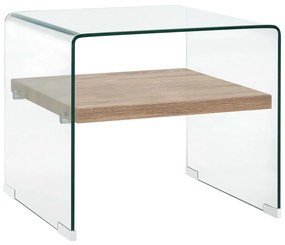 Tavolino da caffè trasparente 50x50x45 cm in vetro temperato