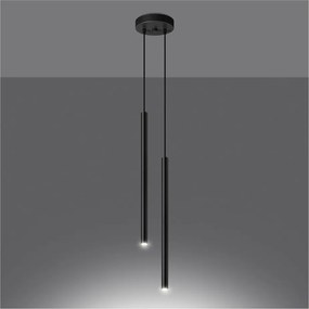 Lampadario nero in metallo ø 15 cm Fideus – Sollux