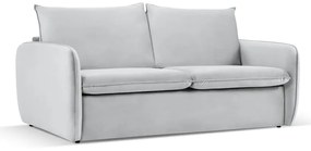 Divano letto in velluto grigio chiaro 194 cm Vienna - Cosmopolitan Design