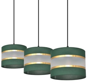 Lampadario a sospensione con filo HELEN 3xE27/15W/230V verde/oro