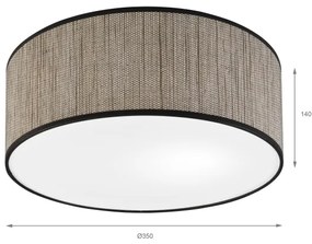 Plafoniera SIRJA 2xE27/15W/230V, diametro 35 cm, marrone