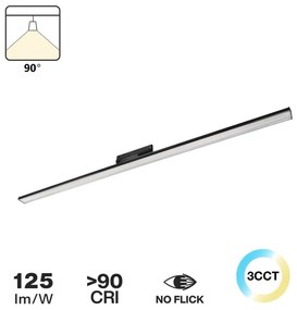 Lampada LED Lineare 42W Trifase 120cm 90° Nera con driver Philips Colore Bianco Variabile CCT