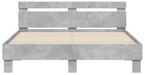 Giroletto Testiera Grigio Cemento 140x190 cm Legno Multistrato