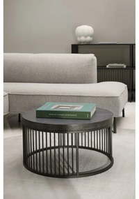 Tavolino rotondo nero con piano effetto marmo ø 65 cm Strington - Actona