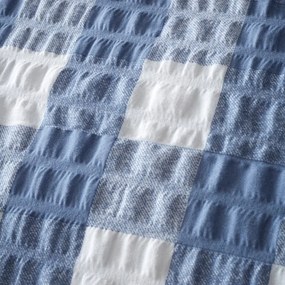 Lenzuola di flanella blu per letto matrimoniale 200x200 cm Gingham Check - Catherine Lansfield