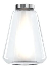 Plafoniera Contemporanea Double Skin Gamma Metallo Cromo Vetro Trasp. 1 Luce E27