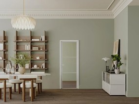 Blocco porta reversibile H204 x L73 cm in Alluminio e Vetro temperato Bianco  - MASERU