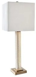 Lampada da tavolo DKD Home Decor Beige Dorato Metallo Cristallo 50 W 220 V 28 x 28 x 76 cm