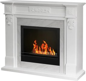 Camino a bioetanolo biocamino da terra TRUMAN Bianco effetto marmo L121 x P38 x H108