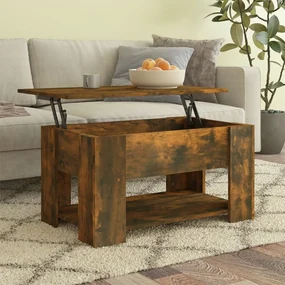 Tavolino Da Salotto Rovere Fumo 79x49x41cm İn Legno Multistrato /