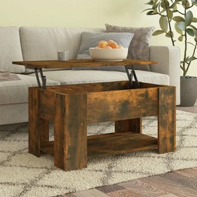Tavolino Da Salotto Rovere Fumo 79x49x41cm İn Legno Multistrato /