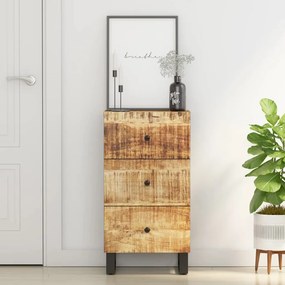 Credenza Con 3 Cassetti 40x33,5x75 Cm Legno Massello Di Mango /