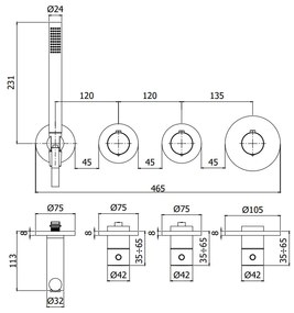 Paffoni Modular Box Mde000st Set Esterno Doccia Termostatico Senza Parte Incasso Steel Acciaio