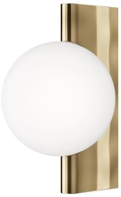 Applique Contemporanea Avant-Garde In Metallo Ottone 1 Luce Con Diffusore Bianco