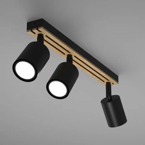 Faretto TERRA 3xGU10/8W/230V nero/quercia