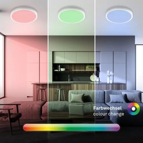 Brilo - Plafoniera LED RGBW dimmerabile 20W, 230V, 2200-6500K, Ø 27 cm