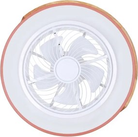 Brilagi - Lampada LED dimmerabile con ventilatore LED/38W/230V 50 cm rosa/rovere +telecomando