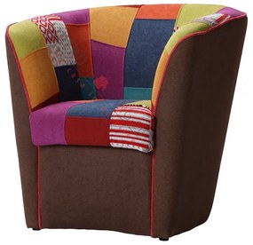 Poltrona da ufficio casa sala attesa in tessuto TESTA DI MORO patchwork fatta a mano